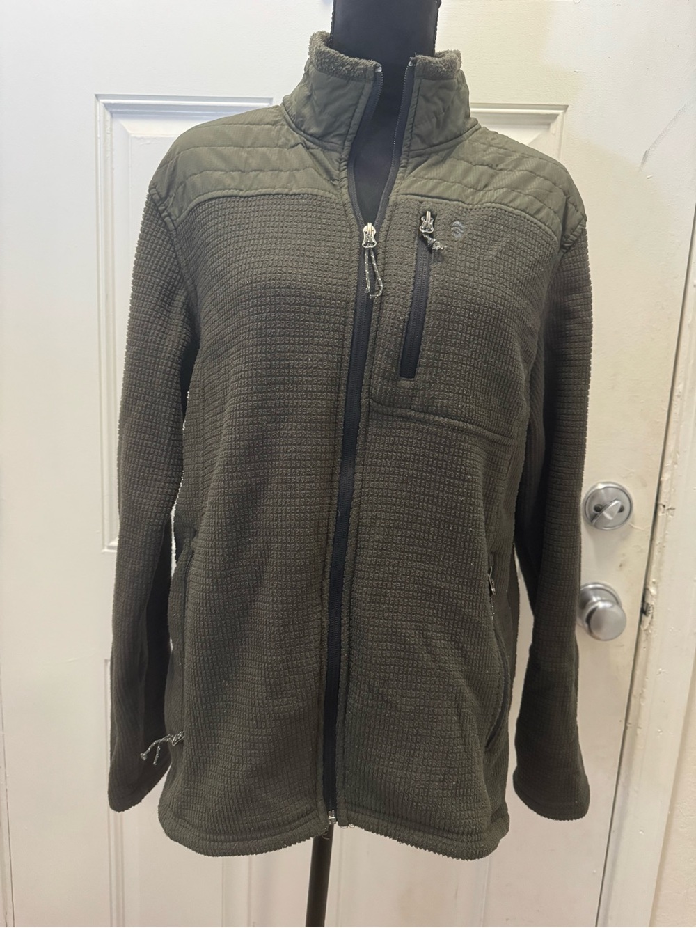 Free Country Olive Utility Quilted-Shoulder Full Zip Jacket